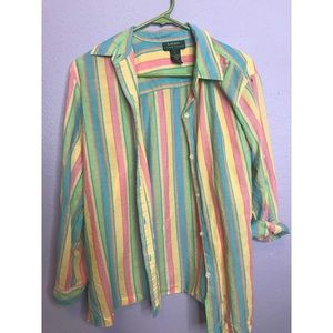 COLORFUL THRIFTED COLLARED SHIRT